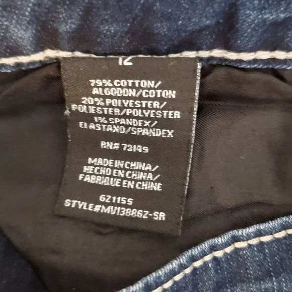 One 5 One Woman's Bootcut Jeans Size 12 Blue Sparkle Embellished Back Pockets - Picture 6 of 16